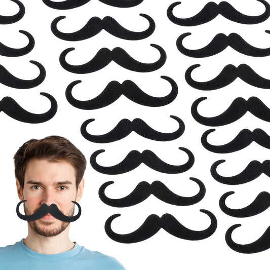 12 Pcs Stick On Moustache Self Adhesive Black False Moustaches for Adults