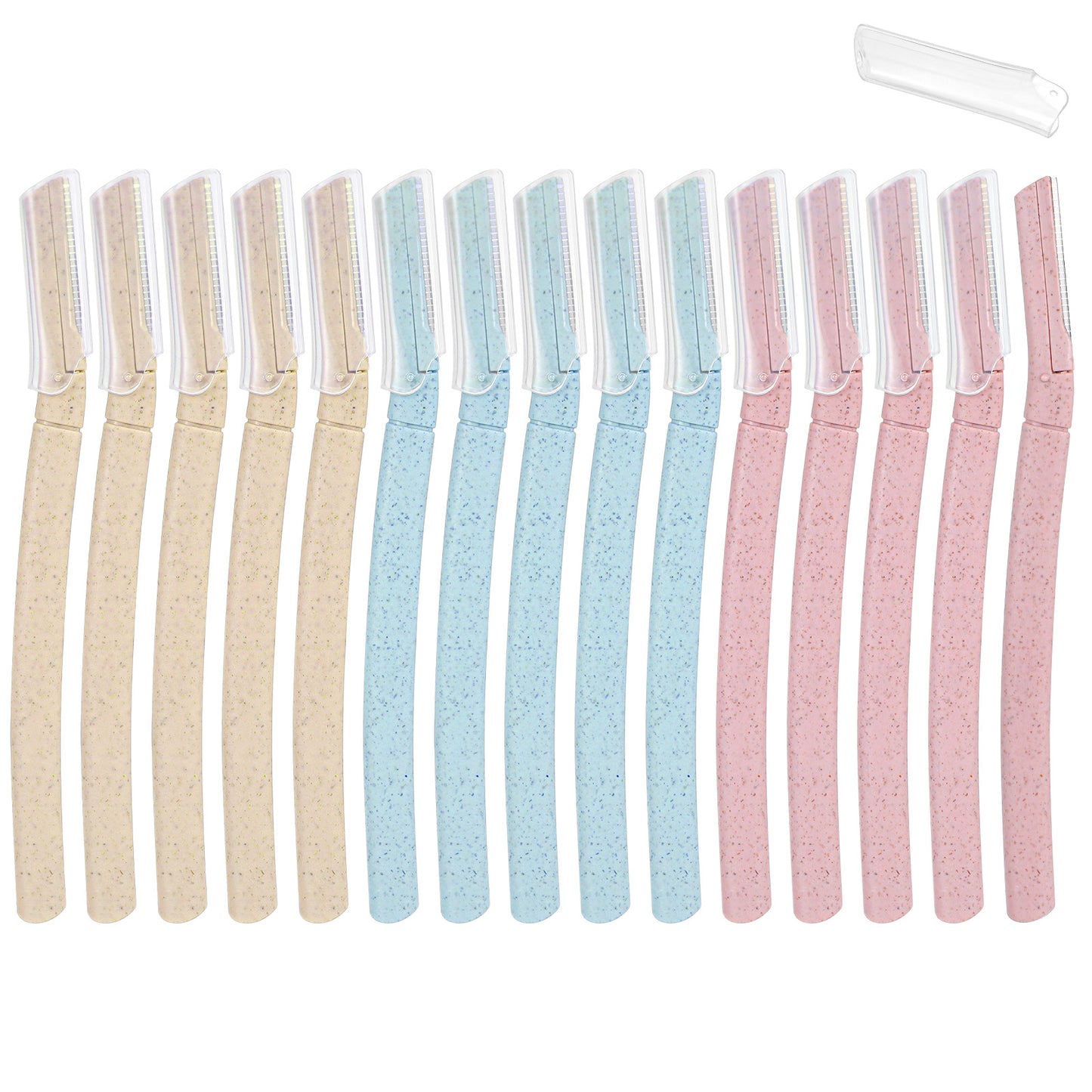 Guduling 9pcs Micro Blades for Face, Eye Brow Razors Women, Eyebrow Razors Women Wheat Straw, Suitable for Shaving, Gentle Exfoliation, Red, Beige, Green