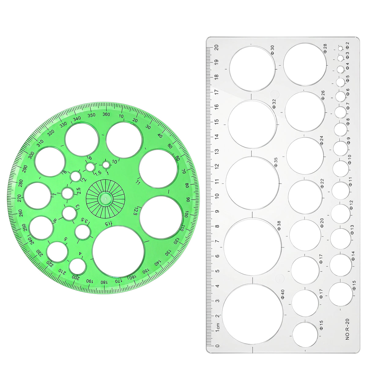 2 Pcs Circle Stencil for Drawing, Circle Ruler Draft Templates for Drawing