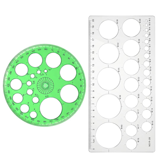 2 Pcs Circle Stencil for Drawing, Circle Ruler Draft Templates for Drawing