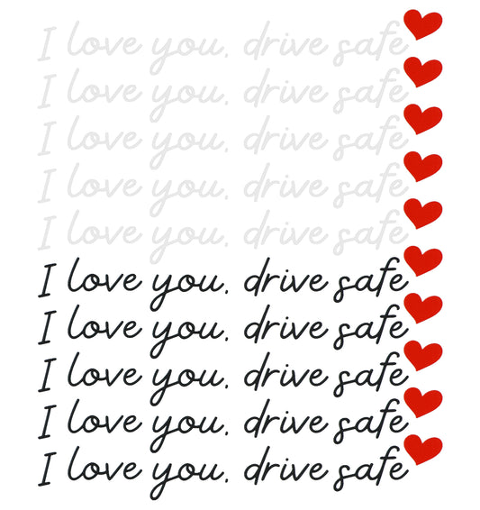 10 Pcs I Love You Drive Safe Mirror Sticker, Removable I Love You Drive Safe Sticker for Car Window, Mirror, Tumbler, Thoughtful Gift for Women (Black and White)