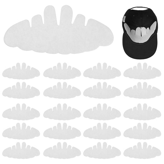 guduling 20pcs Cap Shaper, Reusable Sweat Guard for Hats White