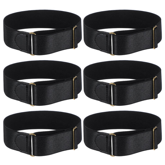 guduling 6 Pcs Sleeve Garters–Black Elastic Adjustable Sleeve Garters for Men,Arm Garters for Men & Women, Anti-Slip Armbands to Keep Rolled-Up Sleeves in Place