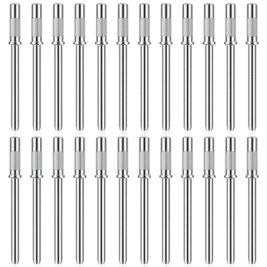 24 Pcs Mandrel Nail Drill Bit, Stainless Steel Mini Mandrel Nail Bit with 3/32 Inch Shank for Electric File Sanders Manicure Pedicure (Silver)