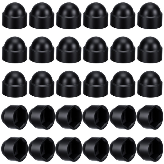 Classicseali 30PCS Rubber End Caps, M12 Bolt Covers, Hexagon Nut Cover Dome, Rubber Caps, for Bolt Hexs Hexagon Screw Easy Fit, Used in Machinery, Petrochemicals, Valves, Gas Pipelines, 19mm, Black