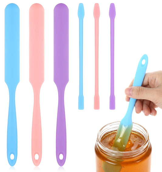 6 Pcs Silicone Wax Spatulas Set - Reusable Non-Stick Wax Applicator Sticks & Scraper for Body Hair Removal, Eyebrow Waxing, Home & Salon Use