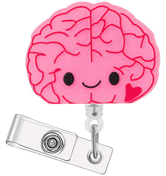 Neuro Badge Reel, Brain Badge Reel for Neurology Nurses, Neurologists and Medical Workers, Funny Neurology Nurse Gifts ID Name Badges Reels with Alligator Clip, 24 Durable Nylon Cord, Acrylic