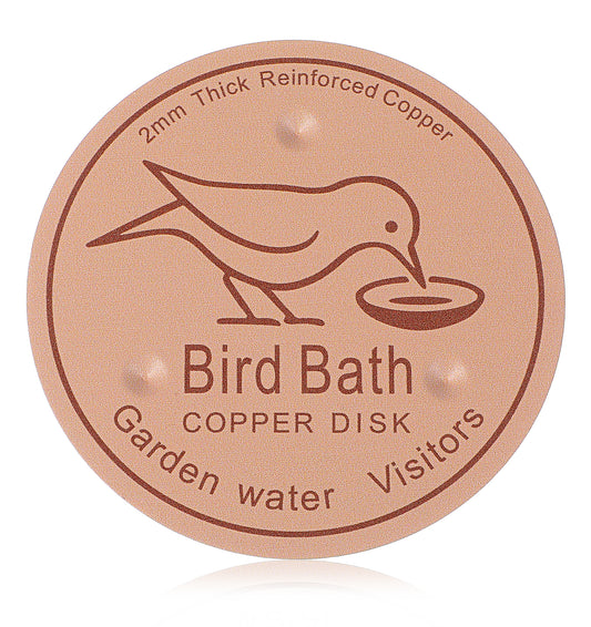FRCTLNKG Copper Bird Bath Disc, Pure Bird Bath Copper Disk with Triple-Point Support (3.94 Inch Diameter)