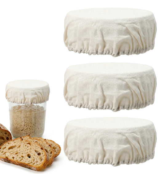 3 Pack Bread Proofing Cover, Bowl Covers for Bread Proofing Breathable & Reusable for Dough Proof (Fits 3-4 Inch Mouth Lids)