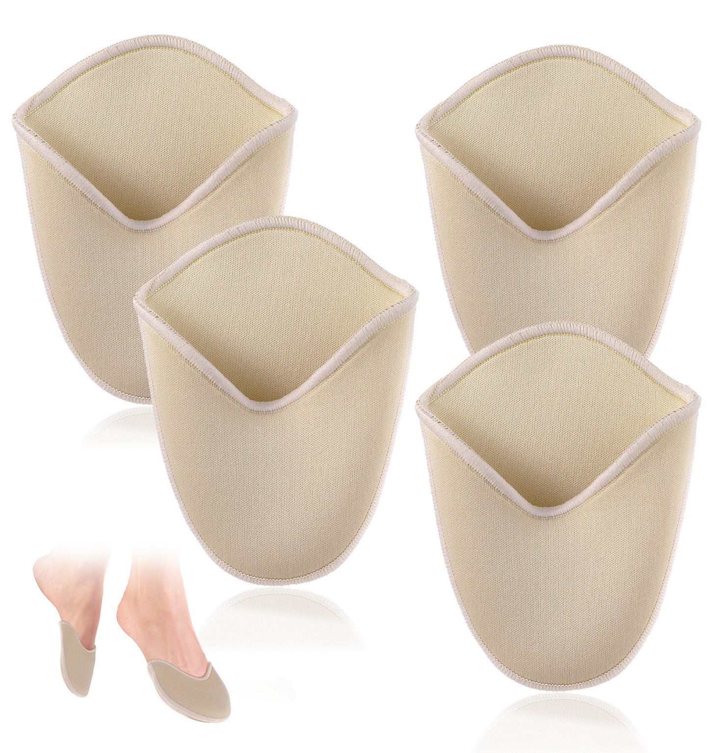 Ballet Toe Pads, Pointe Shoes Breathable Knit Half Socks with Anti-Slip Cushion, Seamless Toe Wrap Protector for Forefoot Pain Relief & Dance Foot Care