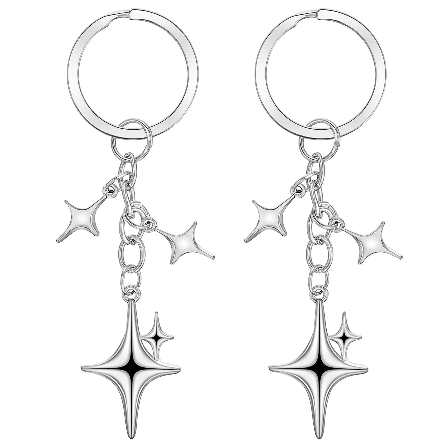 Elegaperma 2pcs Keychain Accessories, Keychain Charms as Practical Keychains and Fashionable, Cute Star Bag Charm with Shiny Design, Styles Key Accessories for Punk, Ladylike, Cute, Rock or Preppy