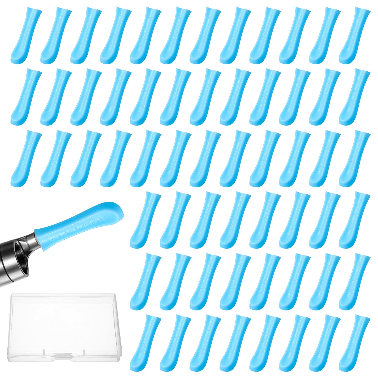 Oruola 120pcs Suear Replacement Tips, Silicone Ear Camera Replacement Tips for Wet/Dry Ear Wax Cleaning,Bebird Ear Wax Removal Tips for Teens Adults Ear Wax Removal Endoscope, Blue