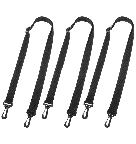 ValueBargain 3 Pcs Black Bag Strap, Shoulder Bag Strap Adjustable Nylon Straps with Swivel Clips for Messenger Bags & Water Bottle Carrier (Black)