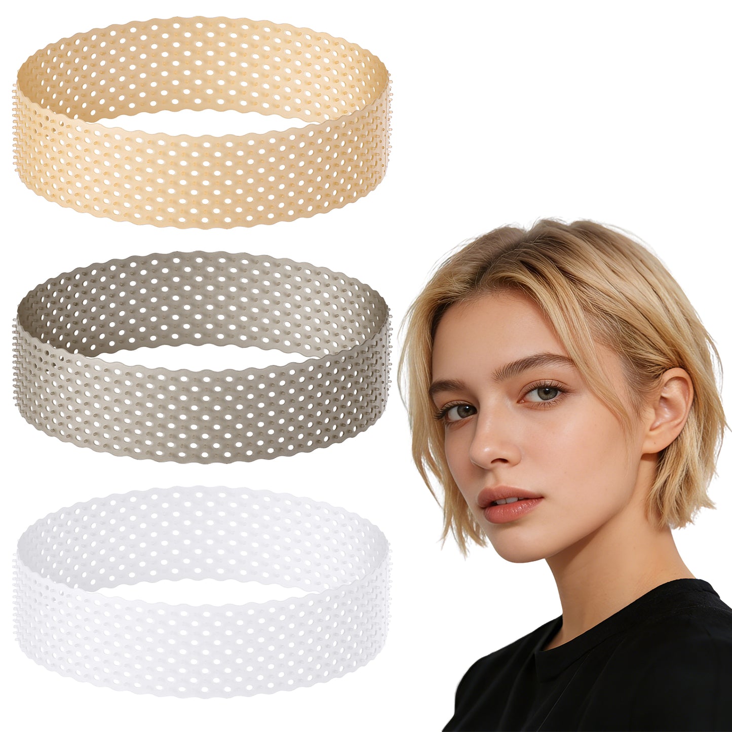 Guduling 3-Pack Silicone Wig Band,Wig Grip Headband,Silicone Material, Sweat-Proof Non-Slip Wigs Bands No Slip for Men & Women, Invisible Hold for Lace Front & Full Wigs