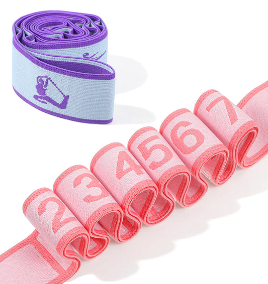 2 PCS Stretch Bands, 8-Loop Adjustable Stretch Bands for Exercise, Ballet, Yoga, Gymnastics Workout, Children's Fitness Equipment