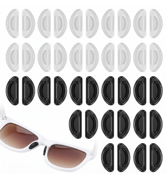 20 Pairs Nose Pads for Glasses, 2 mm Non Slip Glasses Nose Pads Silicone