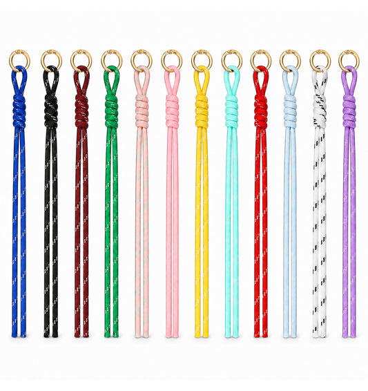 24 Pack Paracord Keychain, Braided Paracord Keyring, Nylon Paracord Charms