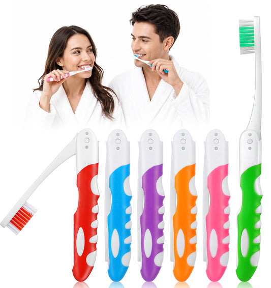 6 Pcs Toothbrush Travel, Compact Portable Toothbrush with Soft Bristles