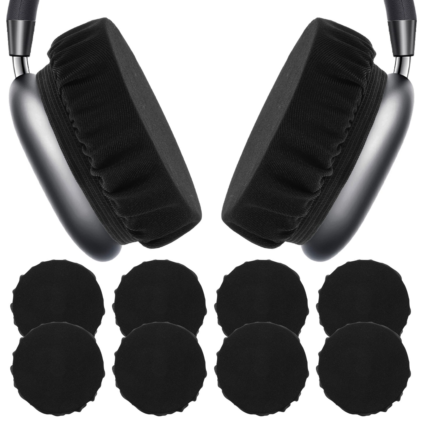 Guduling 8pcs Washable Headphone Covers, Elastic Stretch Headphone Ear Covers, Sweatproof HeadphoneS Earpads, Training, Aviation, Racing, Gaming, Studying, Fit 9-11CM (3.54-4.33 inches)