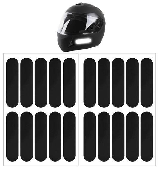 20PCS Black Reflective Tape, Reflective Stickers for Helmet, Night Visibility for Motorcycle Helmet Bike Scooter (Blsck)