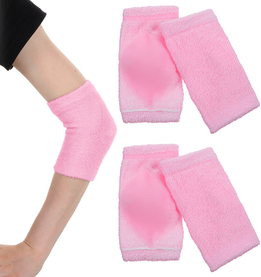 oruola 2 Pairs Elbow Pads for Adults,Elbow Protector,Beauty Gel Moisturizing, Elbow Moisturizing Sleeve, for Moist Chapped Dry Skin Care, Cover Heel Socks, Elbows Sleeves, Pink
