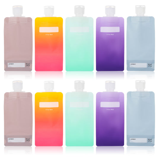 Elegaperma 12pcs Travel Pouches for Liquids, Leak-Proof Portable Fluid Packing Bags, Pressure-Resistant Liquid Pouches Compact, Water, Milk, Coffee, Juice, and Other Liquids, Perfect for Travel