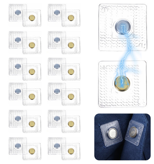 48 Pcs Hidden Magnetic Closures for Purses, 1.18 in Sewing Magnets for Handbags & Clothing, Fabric Magnets for DIY Crafts, PVC Strong Snap Buttons Gold/Silver 24 Pairs