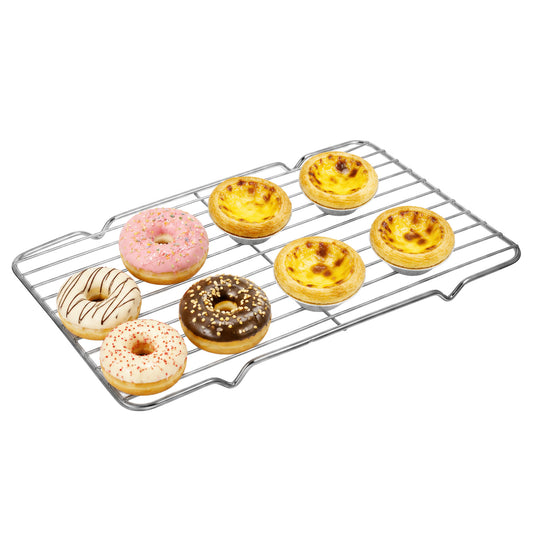 Classicseali Grill Rack, Stainless Steel Small Wire Rack for Cooking,Thickened Small Baking Rack, with 4 Legs Rectangle Wire Cooking Racks for Meat, Silver,12.2 X 7.87 in