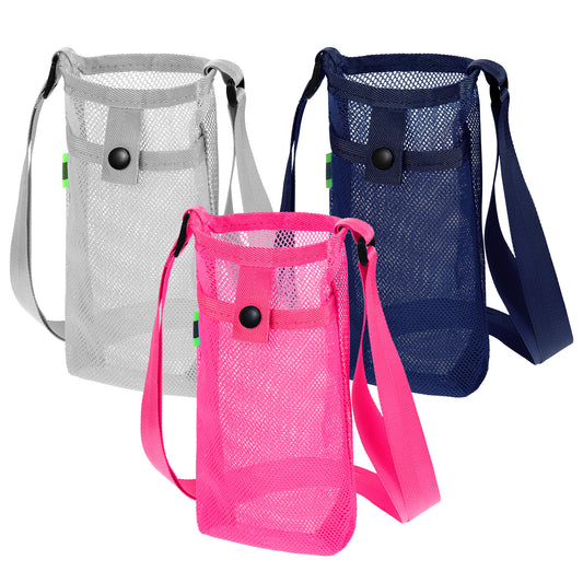 guduling 3 Pcs Water Bottle Sling,Water Bottle Carrier Bag with Strap,Adjustable Lightweight Waters Bottles Shoulder Straps with Shoulder Straps and Pocket for Hiking, Walking(3 Colors)