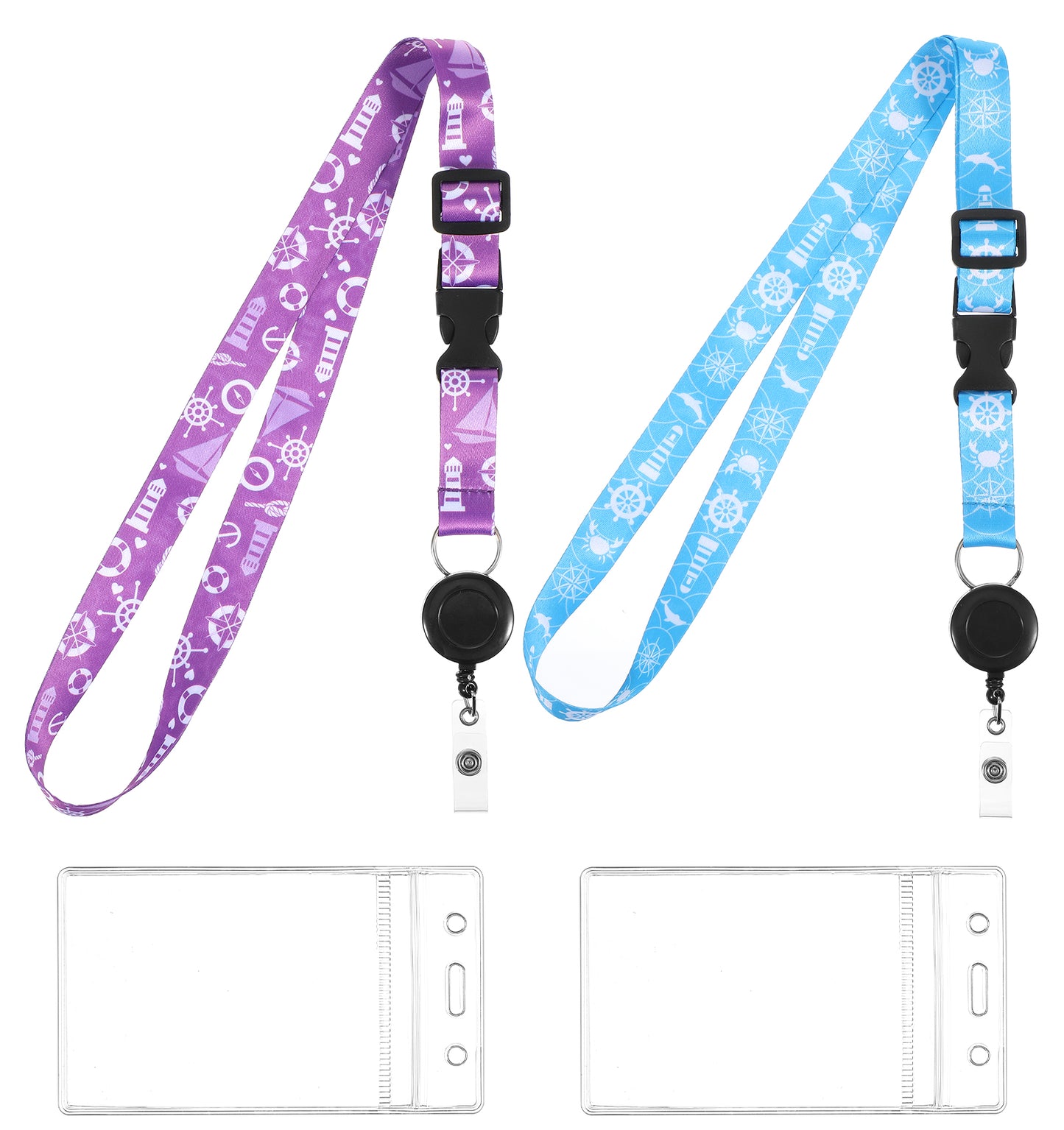 Cruise Lanyard, ValueBargain 2pcs Cruise Ship Lanyards Retractable with Waterproof ID Badge Holder, Essential Travel Accessories for Ship Cards