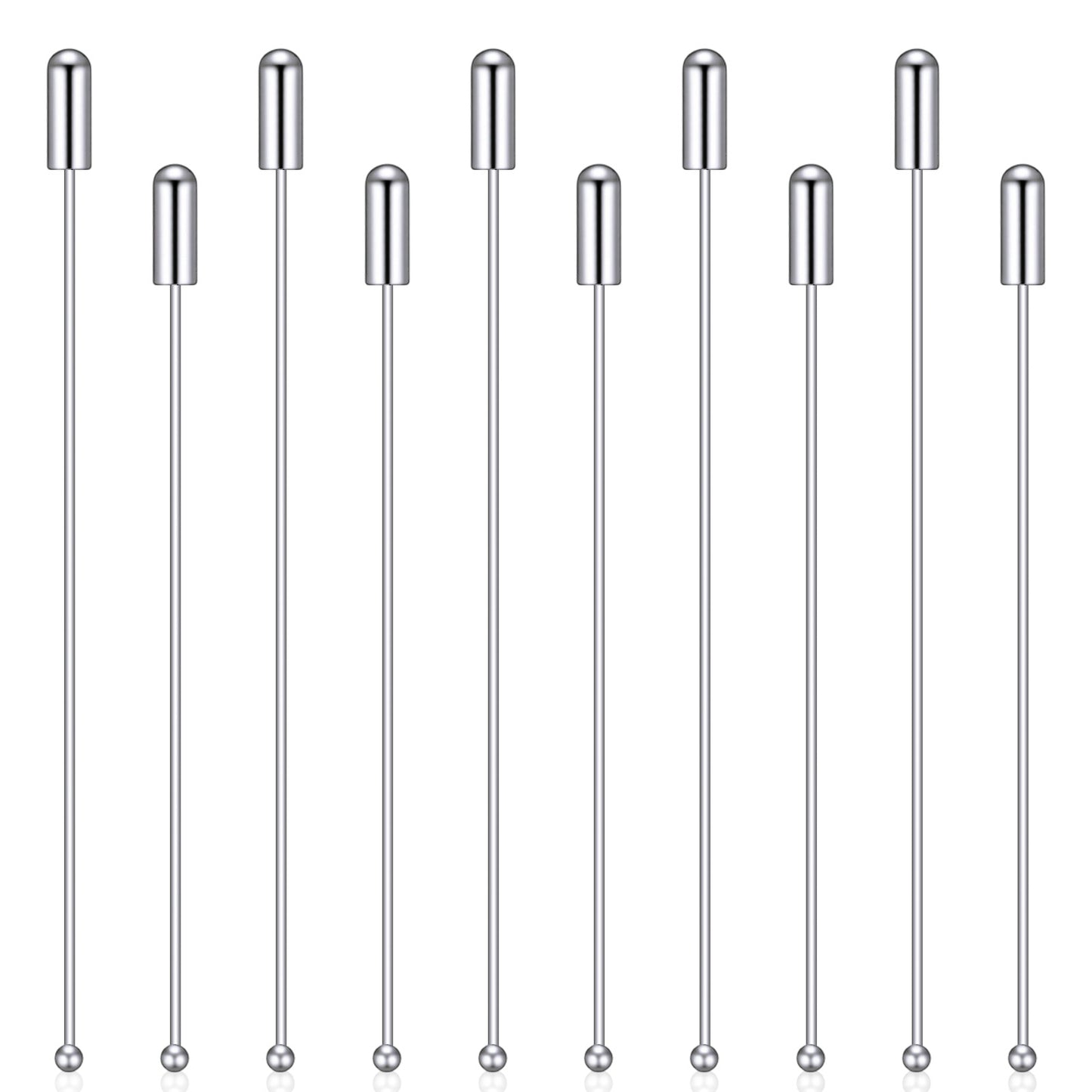 Elegaperma 10pcs Hat Pins For Women, Long Needle Eye Pin With Stopper Ends for Diy Clothing Scarf Jewelry Hat Safety (Silver+Gold)