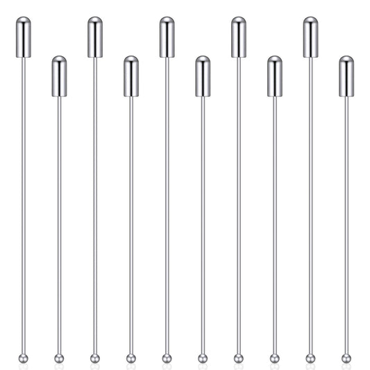 Elegaperma 10pcs Hat Pins For Women, Long Needle Eye Pin With Stopper Ends for Diy Clothing Scarf Jewelry Hat Safety (Silver+Gold)