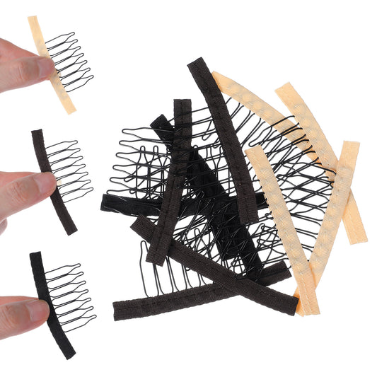 Guduling 30 pcs Wig Clips,Wig Clip to Secure Wigs,7-Teeth Wiges Clips Secures No Sew,Clip for Hair Extensions for Making Hairpieces (Black)