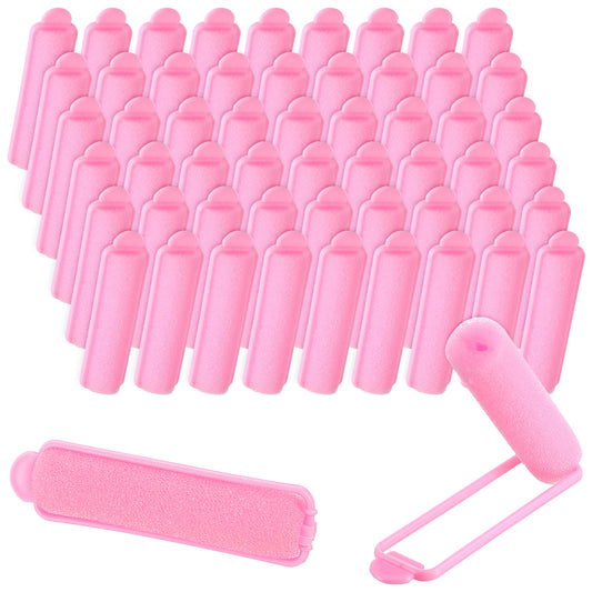 Oruola 56pcs Foam Rollers for Hair,2.67 In Foam Hair Rollers, Heatless Curlers for Fine Thin Hair,Sponge Rollers for Hair,Soft Hair Rollers for Hair Styling Long Short Hair Ladies Children (Pink)