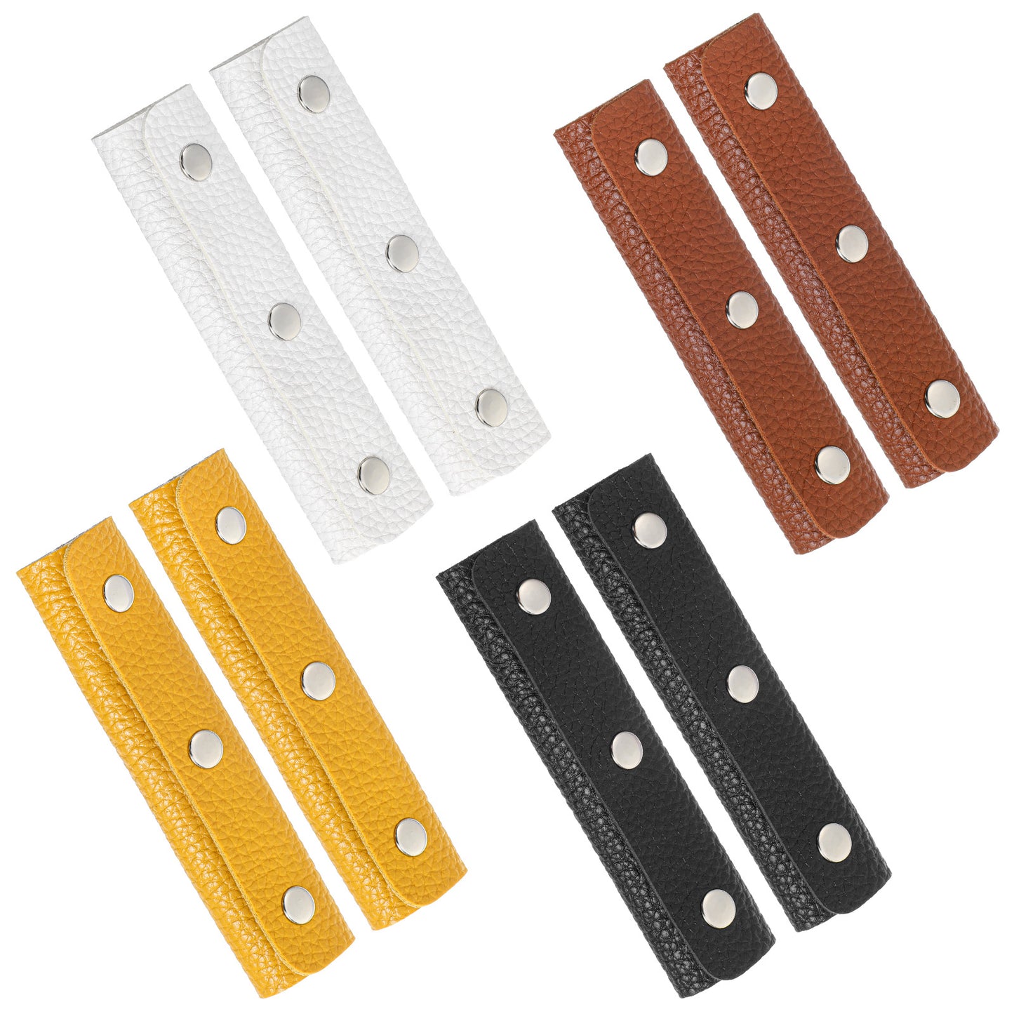 Elegaperma 8Pcs Leather Bag Strap Protector, PU Handle Cover for Box Bag with Double Snaps, Comfortable Purse Strap Cover for Hand Protection and Bags Maintenance