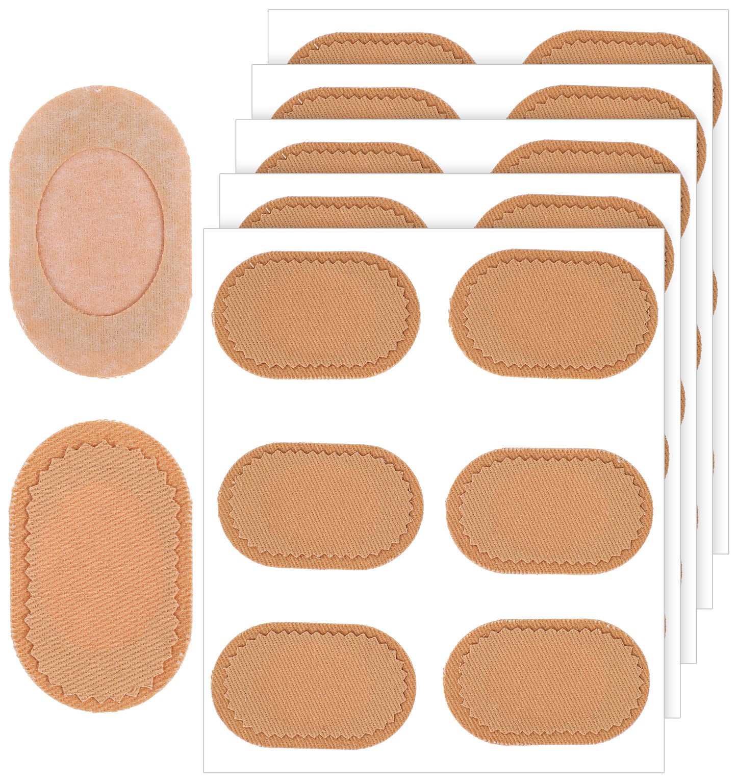 30 Pcs Corn Pads for Toe, Self-Adhesive Corn Cushions for Feet & Little Toes, Soft Cotton Fabric (Pale Yellow)