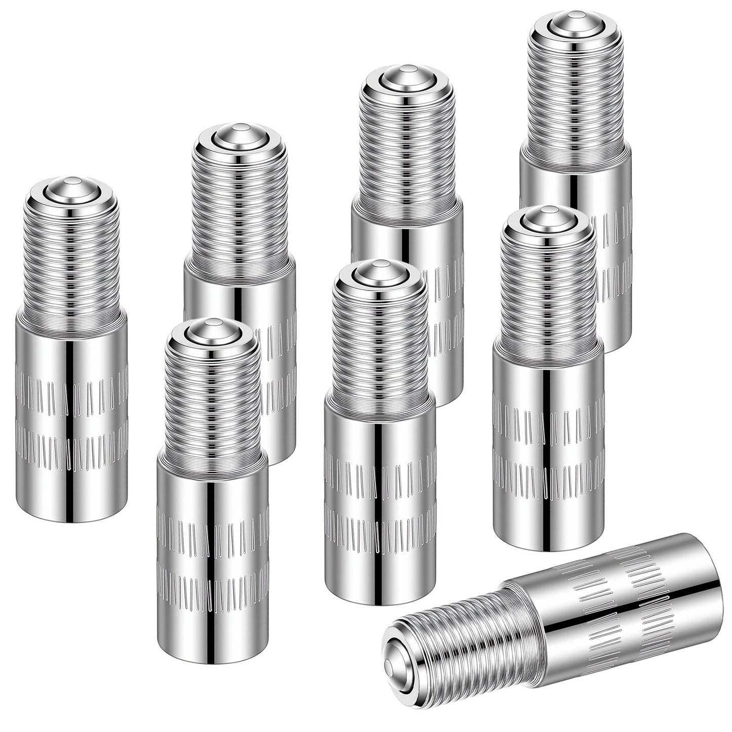 Classicseali 8 Pcs Tyre Valve Extension, 27mm Tire Valve Extender,Silver Tire Valve Stem Extension,Screw-On Adapter for Car Motorcycle Truck