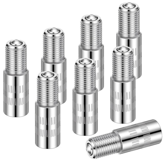 Classicseali 8 Pcs Tyre Valve Extension, 27mm Tire Valve Extender,Silver Tire Valve Stem Extension,Screw-On Adapter for Car Motorcycle Truck