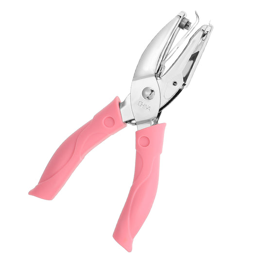 Oruola Small Hole Punch, 5mm Pink Durable Heart Hole Puncher, Star Punch Holes with Rubber Handle, Small Holes Punchers for Clothing Tickets DIY Craft Labels Scrapbooking Tools