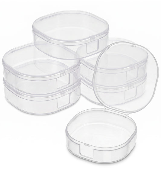ValueBargain 6 Pack Cotton Pad Holder, Portable Travel Travel Cosmetic Containers, Plastic Travel Cotton Rounds Storage Container for Cosmetic Cotton Pads Organizer