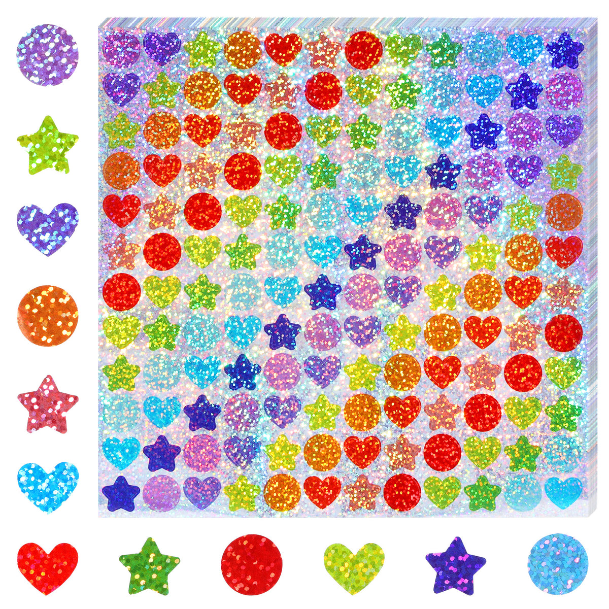 Classicseali 2880 Pcs Star Sticker,PVC Sparkly Stickers,Multicolor