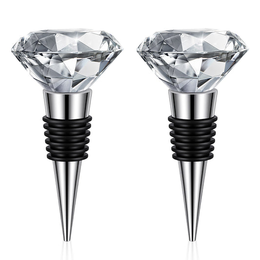 Elegaperma 2 PCS Wine Stopper Cute, Decorative Cute Wine Stopper Wine Stoppers for Wine Bottles with Rhinestone for Bar Party and Gift Giving
