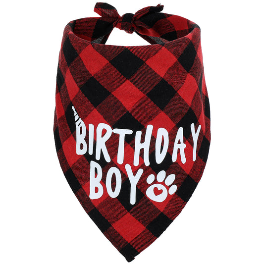 Classicseali Birthday Bandana for Large Dog, Birthday Boy Dog Bandana, Long 71cm/27.95In Triangle Bibs for Multi Sizes Dogs, Birthday Boy Bandanas for Small Medium Large Dogs Pets