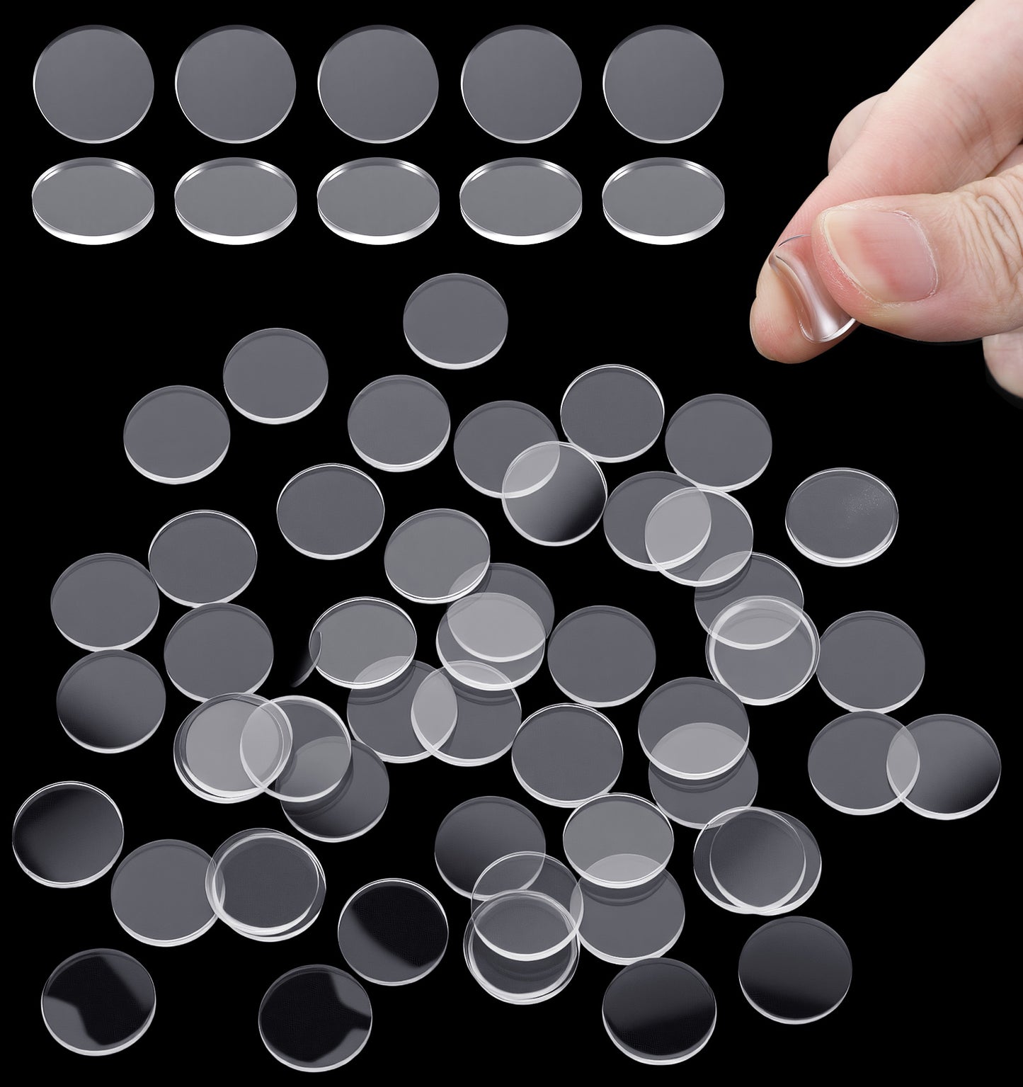 100Pcs Anti Slip Pads, 1.5cm Clear Rubber Bumper Pads for Glass Table Tops Rubber Feet Non-Adhesive Non Slip Protector Grippers Prevent Furniture from Sliding, Ideal for Home & Office, 2mm Thickness