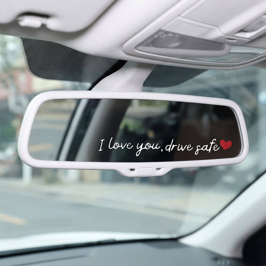 Elegaperma 12 Sheets I Love You Drive Safe Mirror Sticker, Vinyl Decal Pack I Love You Drive Safe Sticker, for Car Rearview Mirror and Sentimental Gift