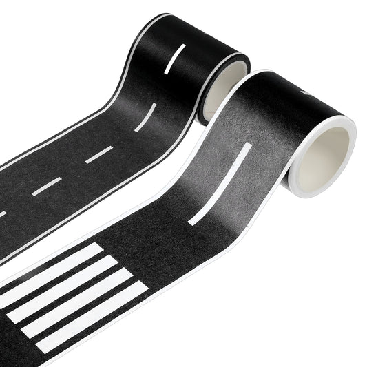 Guduling 2-Pack Race Track Tape, Black Road Tape For Toy Cars, Play Tapes Road, Race Car Tapes for Toy Cars, Easy Peel Play for Floor, Table & Walls