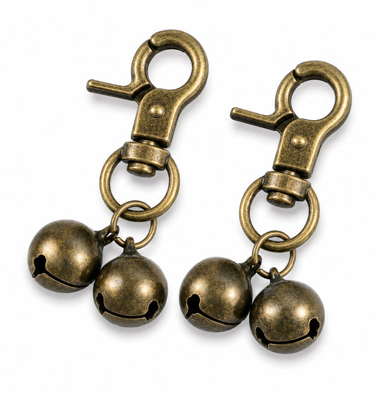 2Pcs Dog Bells for Collar, Copper Cat Bells for Collars Loud with Snap Clip