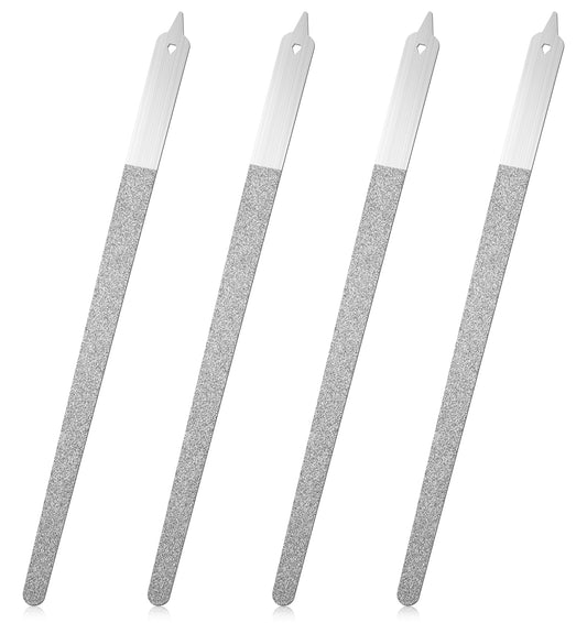 4 Pcs Metal Nail File, Diamond Nail File, Professional Manicure Pedicure Tool Stainless Steel for Fingernail Toenail Home Salon Use