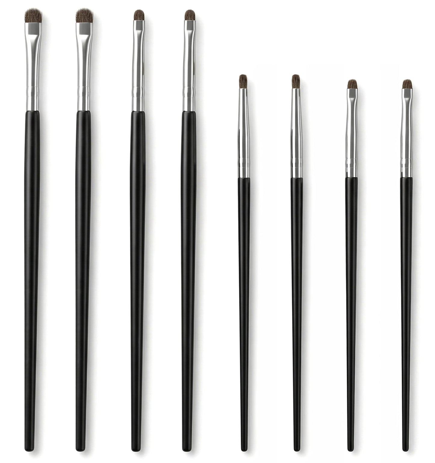 8Pcs Mini Eye Makeup Brush Set, Eyeshadow Smudge Brush, Concealer & Eyeliner Blending Brush, for Powder Gel Cream Liquid, Soft Natural Pony Hair Highlighter Brush