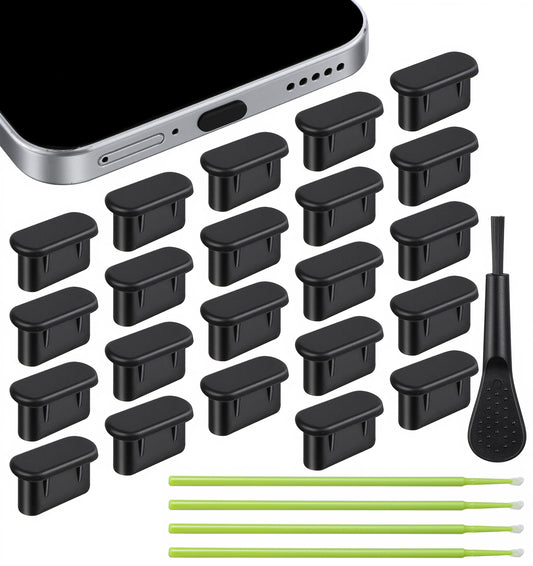 ValueBargain 20PCS USB C Port Cover, 4-in-1 Silicone Anti Dust USB C Plug Cover Set, Charging Port Covers